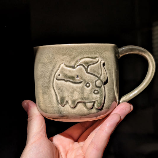 bulbasaur mug - crackle glaze